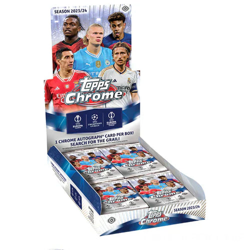 2023-24 Topps UEFA Club Competitions Chrome Soccer Hobby 12 Box Case